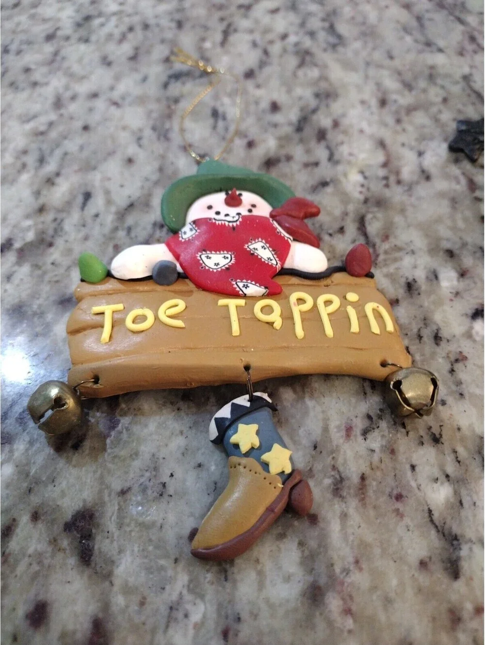 Western Cowboy Christmas Ornament Snowman Toe Tapping Boots Jingles 5